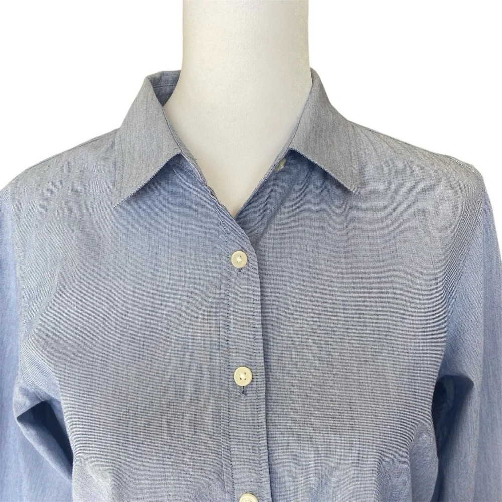 Banana Republic Riley Office, Casual, Minimalist Button-Down Dress Shirt Blue 6 - Picture 5 of 11